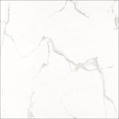 China Modern White Marble Calacatta Tiles Floor Wall Porcelain Tiles Interior Decor Polished Tiles Wholesale 600x600mm for sale