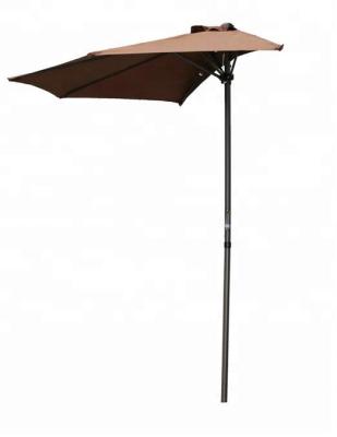 China Modern Half Round 9-Foot Wall Umbrella, Chocolate for sale