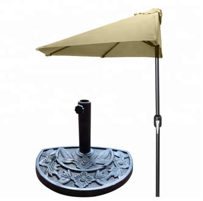 China 9' Modern Patio Aluminum Umbrella Half Diam. UV Resistant, Included Bass, Tan for sale