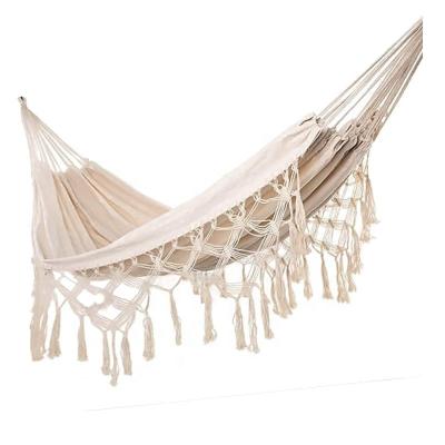 China Adult Hammock Handmade Tassels Swing Double Hammock 480lbs for Home, Outdoor, Backyard, Beach, 2 Person Patio for sale