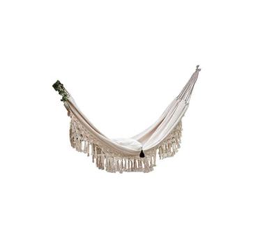 China The traditional double canvas hammock, beige, can be used in the terrace, bedroom, patio, beach, camping, etc. for sale