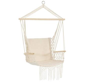 China Adult Comfortable Outdoor Hanging Chair - Polycotton Fabric - 300-Pound Weight Capacity - Natural for sale