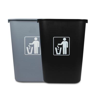 China Customized Viable Plastic PP Restaurant Kitchen Office Square Rubbish Waste Bin Recycling Bin With Lid for sale