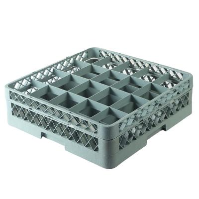 China 9 16/20/25/36/viable 49 Compartment Plastic Commercial Kitchen Basket Glass Rack Stackable Restaurant Kitchen Dishwasher Supplement for sale