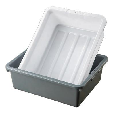 China Viable Commercial Stackable Plastic Kitchen Food Vegetable Storage Tote Boxes Canteen Hotel Wash Tub Basin Bus Plastic Box for sale