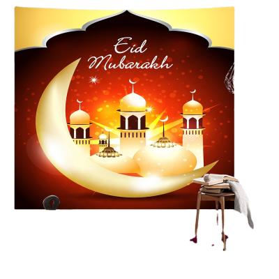 China Simple Islamic Muslim Party Star Moon Religious Tapestry Ramadan Festival Wall Hanging Decoration for sale