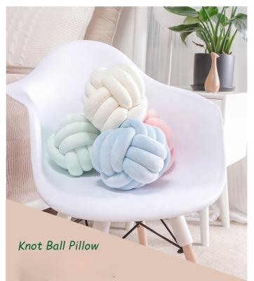 China Durable Nordic three-strand fur rope knotted household knot ball sit cushion home decorative throw pillow for sale