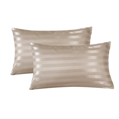 China Hot Sale Anti-Static Luxury Living Room Pillow Case Polyester Satin Cushion Cover Soft Comfortable Striped Pair for sale