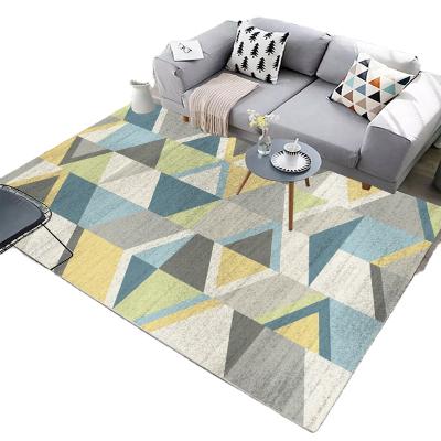 China Washable Nordic Style Polyester Area Rug Living Room Carpet Luxury Geometric Pattern Carpet for sale