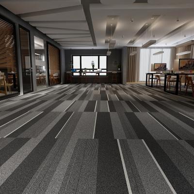 China Wholesale Eco-friendly High End Fire Resistant Fashionable Tiles Striped Pattern Commercial Printed Carpet for sale