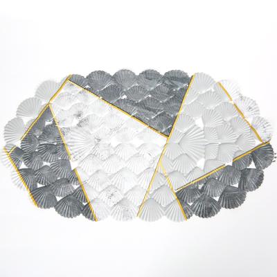 China 66*38cm Washable Seashell Design PVC Bathroom Cover Anti-Slip Mat With Sucker for sale