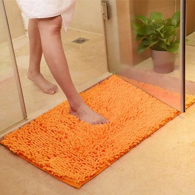 China Washable Custom Design Anti-Slip Home Decor Water Absorbent Floor Mat Chenille Bath Mat Microfiber for sale