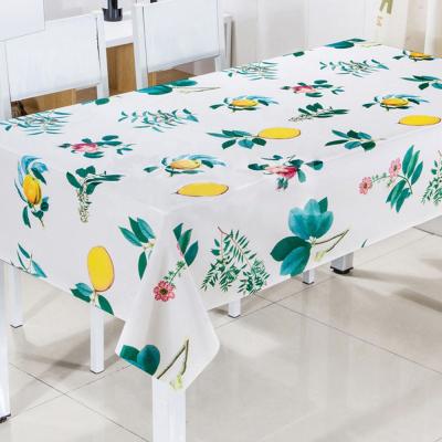 China Oilproof Party Luxury Water Resistant Dining Tablecloth Cover Household Tablecloth Custom Printed PVC for sale