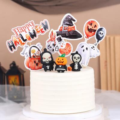 China BOO Happy Halloween Pumk Card Castle Gost Castle Cake Topper for Halloween Christmas Carnival Cake Decoration for sale