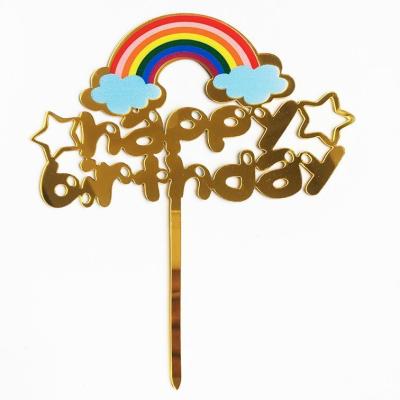 China Happy Birthday Cake Topper Cake Topper Factory Direct Supply Wedding Rainbow Sale Insist Cake Decoration for sale