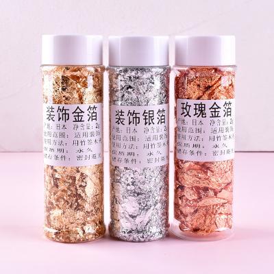 China Foil Gold Foil Paper Sheet Flakes Art Cake Decorating Tool Chef Decorative Gold 2g Baking Dishes Decoration and Silver Foil Paper for sale