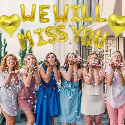 China Amazon Hotsell Mylar Foil Balloon Set We Will Miss You Graduation Season Classmates Party Decoration for sale