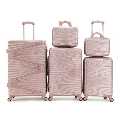 China TRAVEL 4*360 Degree Wheels One Lock As Each Piece Travel Trolley Bags Luggage Cases 5 in One Suitcase  Fashion Girls Duffel Travel for sale