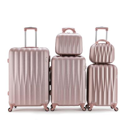 China ABS CAEDICITY Newly Design carry on luggage equipaje OEM custom Fashion 5 Pieces set ABS cosetic travelling Hand luggage suitcases for sale