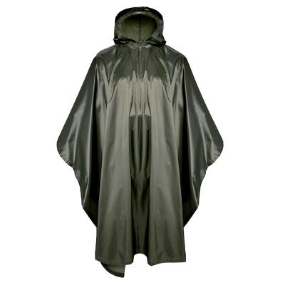 China Custom Made Lightweight Durable PVC Army Green Raincoat Waterproof Tactical Military Poncho for sale