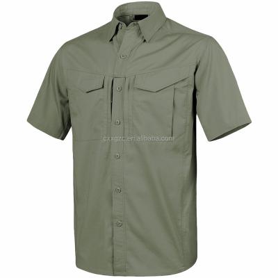 China Men's Office Military Uniform Tactical Army Short Sleeve Shirt Anti Shrink for sale