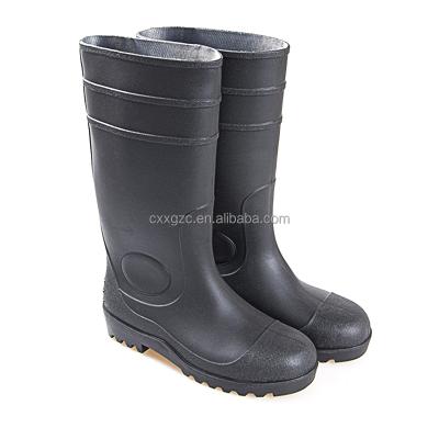 China Waterproof Steel Toe Industry Long Boot PVC Rain Boot Men Safety Boots for sale