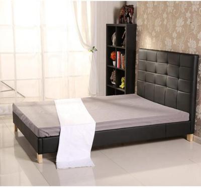 China Nordic Wooden King Bed Frame Double Storage Legs Leather Upholstered Kids Bedroom Furniture for sale