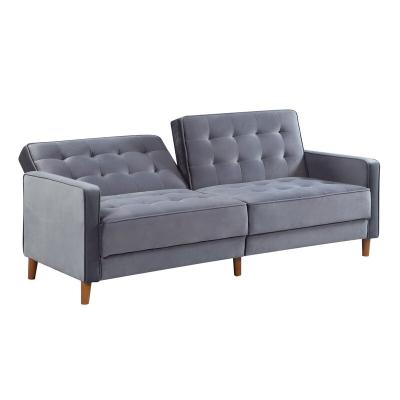 China Modern Folding Sofa 3seater Bed (Full Size) Living Room Furniture Sofa Blue Velvet Tufted Sofa Bed With Storage for sale