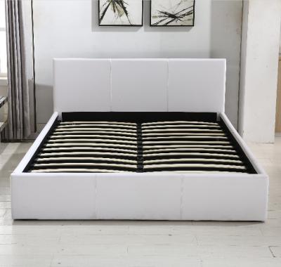 China Soft Modern Hotel Bed Bedroom Furniture Slat Wooden Frame Queen Size Leather Bed for sale