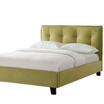 China Storage softly adorned platform bed upholstered with nailhead detailing Queen faded yellow for sale