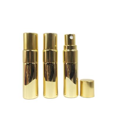 China Wholesale Cosmetic Empty Perfume Bottles 3ml Gold Spray Bottle Essential Oil Spray Electroplating Bottles For Face Oil for sale