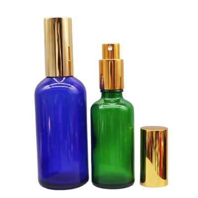 China 1.7oz 3.4oz 50ml Cobalt Blue Empty Glass Bottles Essential Oil Spray Bottle Cosmetic Label Bottles For Hair Oil 100ml for sale