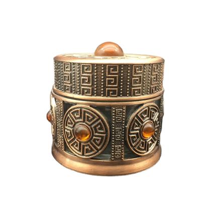 China 100ml Fancy Arabic Egyptian Style Alloy Metal Cosmetic Cream Jar Containers for sale