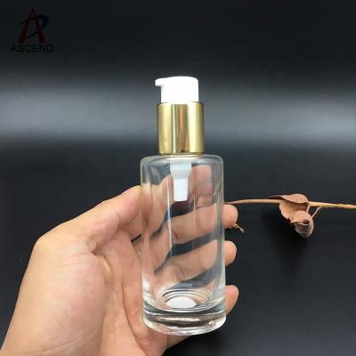 China Cosmetic Container 100ml 120ml Empty Glass Powder Base Personal Care Lotion Packing Bottle for sale