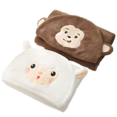 China Hot Selling Children's Bathing Cap Bathrobe Cap Baby Wearing Soft Absorbent Bath Towel Viable Children Hooded Wearable Towel for sale