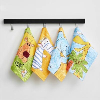 China Sustainably Absorbent Animal Pattern Towel Cotton Kids Beach Towel For Kids for sale