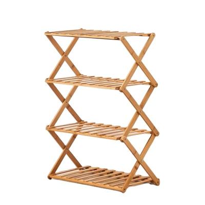 China Best Quality Sustainable Bamboo Wood Portable Outdoor Picnic Shelves Foldable Organization Stand for sale