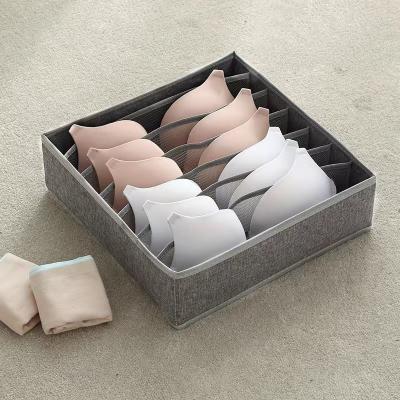 China Hot Selling Viable Nylon Boxes of Scarfs Socks Bra Organizer Storage Box Drawer Closet Organizers for Home Underwear Bra Storage for sale