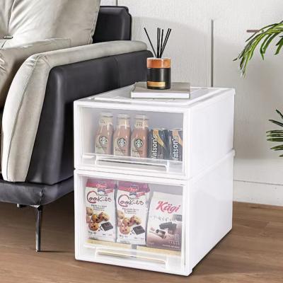 China Plastic Viable Transparent Stackable Storage Wardrobe Storage Box Drawer Plastic Sorting Box for sale