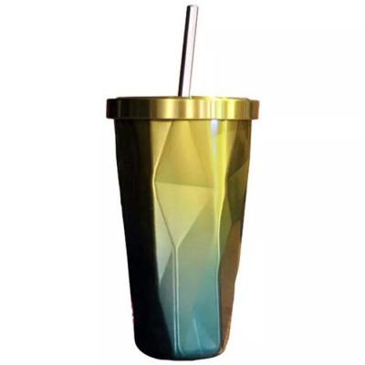 China New Style PORTABLE Stainless Steel Water Tumbler And Vacuum Cups With Straw 500ml for sale