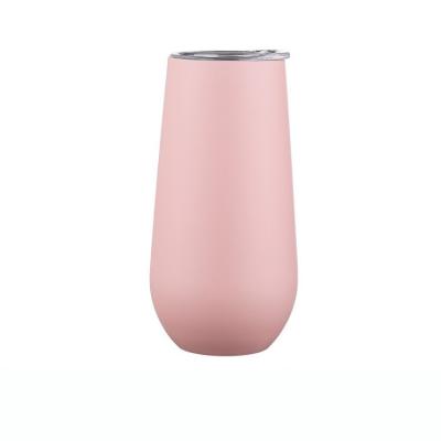 China PORTABLE 6oz stainless steel double wall wine tumbler with lid coffee mug supplier made in china can be customized for sale