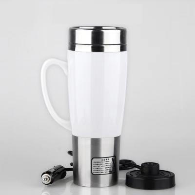 China PORTABLE Stainless Steel Car 12v Electric Mug 16oz 450ml Vacuum Car Thermo Mug for sale