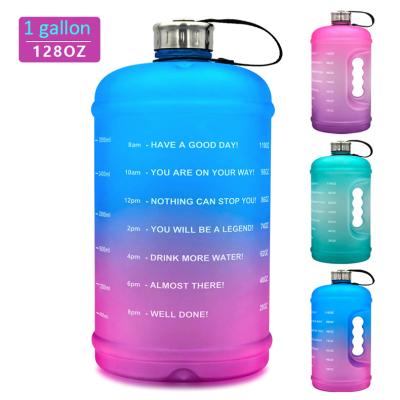 China Sustainable Half Gallon Portable Plastic Sport Water Bottle Gym 2.2l PETG With Weather Mark for sale