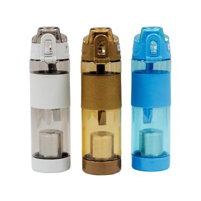 China Sustainable Health Purifies Plastic Infuser Casual Tritan Bottom Openable Alkaline Tea Sport Water Bottles for sale