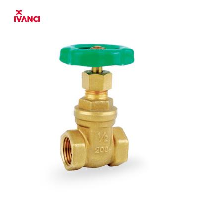 China General IVANCI 1/2 3/4 inch wheelhead 1 inch 200 green dog high quality brass iron gate valve for sale