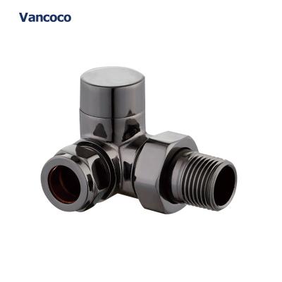 China General Vancoco YK238 Deluxe Black Nickel Corner Radiator Valve for sale