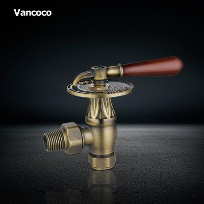 China General Vancoco YK223B-J Antique Bronze Manual Radiator Valve With Wooden Handle for sale