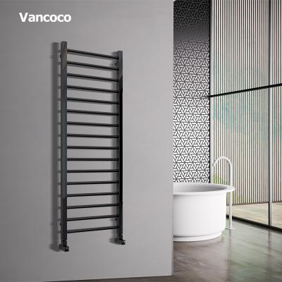 China NF01 1600*500mm Deluxe Square Pipe Heater Nickel Spray Paint Black Heated Towel Rail Rack for sale