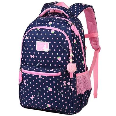 China Polyester Girls School To Backpack Cute Adorable Children Backpack Dot Bookbag Elementary for sale