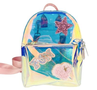 China Summer Waterproof Fashion Backpack Jelly Transparent Waterproof Bag For Kids Laser Burst Girls Backpack for sale